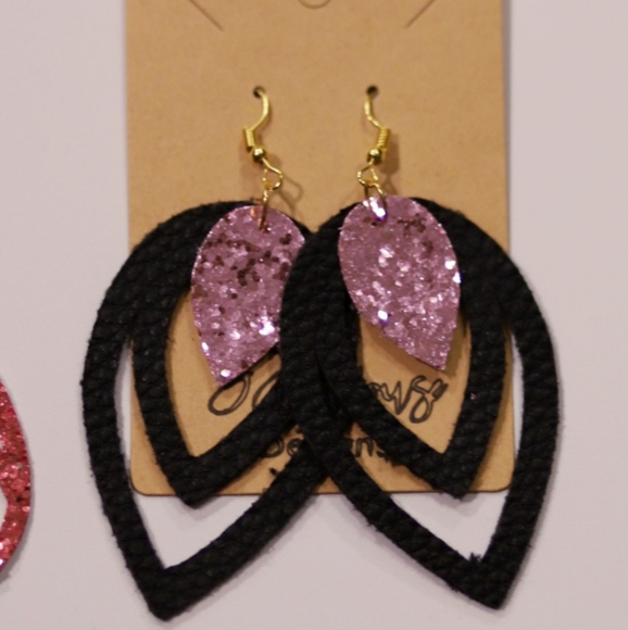 Faux Leather Earrings - Picture 2 of 2